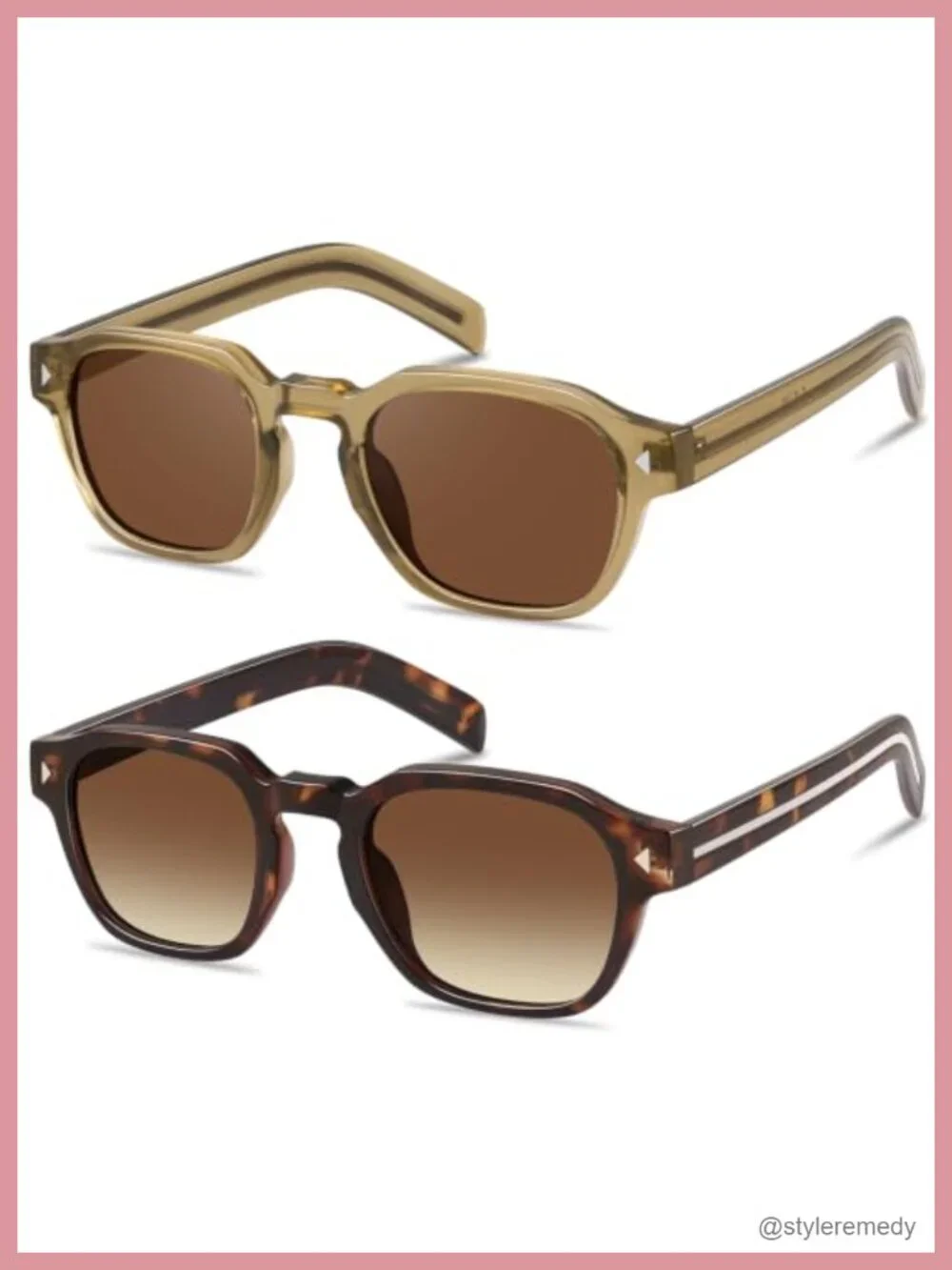 Retro Square Sunglasses for Women Men Vintage 70S Style Round Shades UV